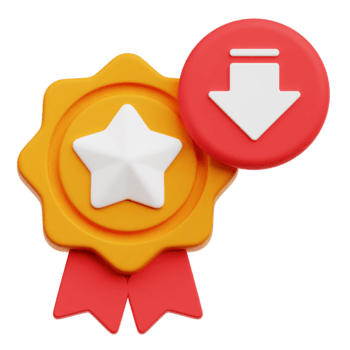 verringern Gold Star Medaille 3d Symbol isoliert auf transparent Hintergrund png