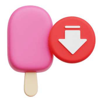 diminuir morango gelo creme Barra 3d ícone isolado em transparente fundo png