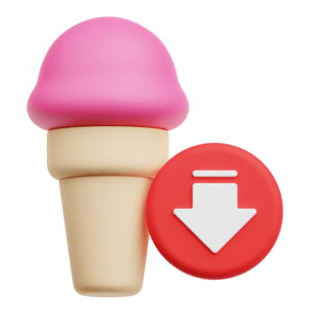 verringern Erdbeere Eis Sahne Kegel 3d Symbol isoliert auf transparent Hintergrund png