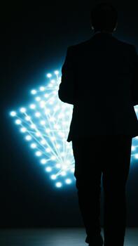 vertical mejorando ai neural red, tableta y programador utilizando profundo aprendizaje algoritmos optimizando artificial inteligencia, datos Procesando y software desarrollador mirando a generativo modelo, cámara un video