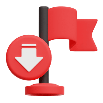 diminuir bandeira 3d ícone isolado em transparente fundo png