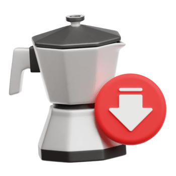 verringern Moka Topf 3d Symbol isoliert auf transparent Hintergrund png