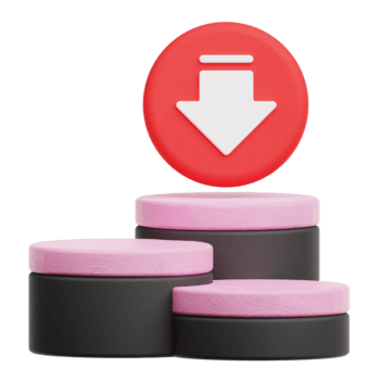 verringern Rosa Haut Podium 3d Symbol isoliert auf transparent Hintergrund png