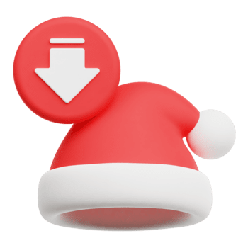 minska santa hatt 3d ikon isolerat på transparent bakgrund png