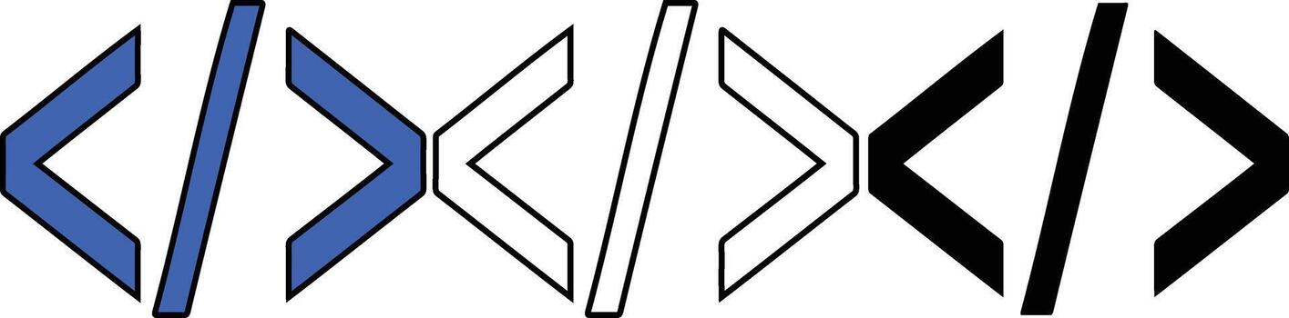 Coding symbols, programming language, developer tools, brackets, coding background vector