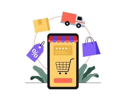 Mobile E-Commerce App vector