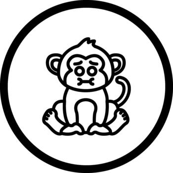 Nauseated Monkey Bold Flat Web Design vector