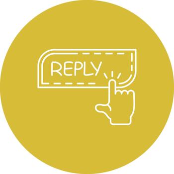 Reply Finger Tap Button Creative Bold User Interface Element vector