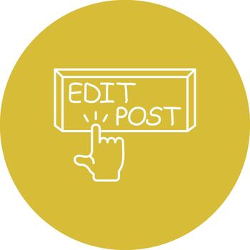 Edit Post Finger Tap Button Creative Bold User Interface Element vector