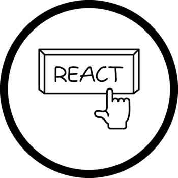 React Finger Tap Button Distinctive User Interface Element vector