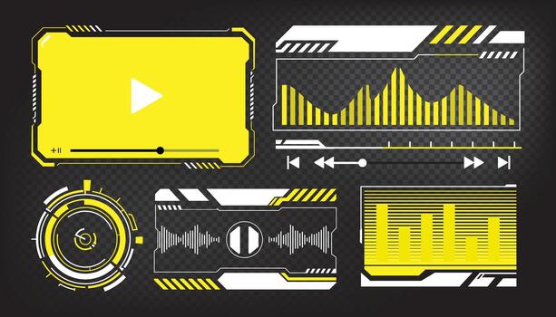 Futuristic user interface elements for modern technology design vector