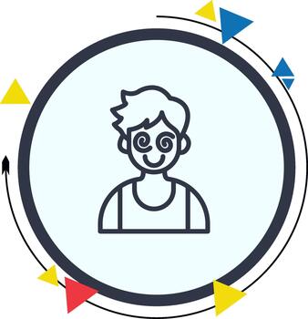 Hypnotized Boy Balanced Smooth User Interface Layout vector