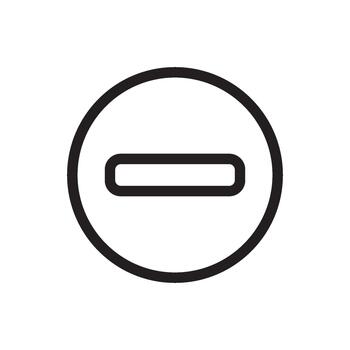 Minus Remove Icon Outline Style - Simple Circle Delete and Decrease UI Symbol vector