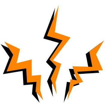 Three Lightning Strikes Comic Effect Flat vector