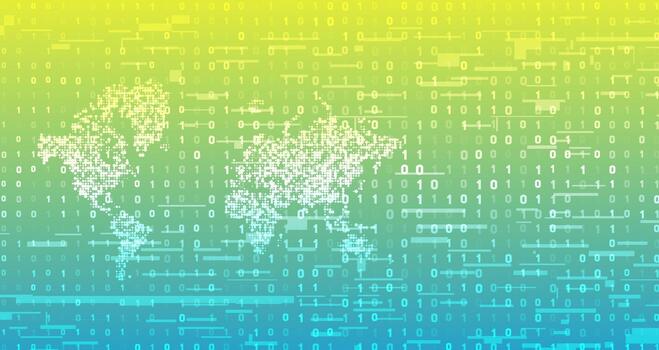 International Connectivity Binary Code Information Network Background vector