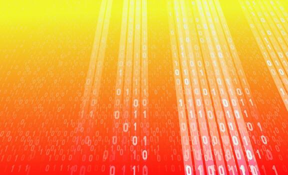 Binary Code 0, 1 Data Stream Digital Technology Background vector