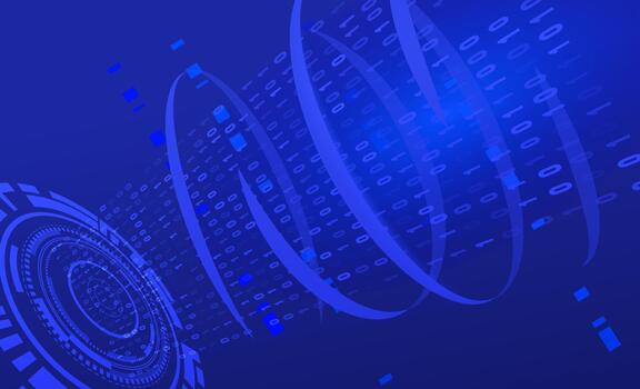 Digital Binary Code 0, 1 Data Flow Technology Background vector