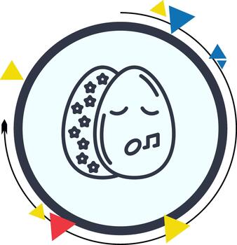 Easter Singing Egg Balanced Sharp Digital Layout vector
