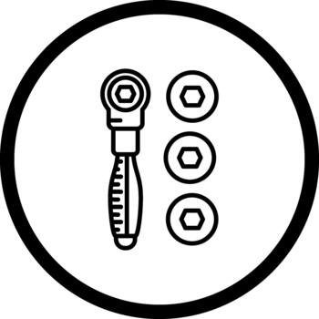 Socket Set Minimal Flat Interface Layout vector