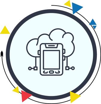 Virtual Cloud High Resolution Flat Graphic Object vector