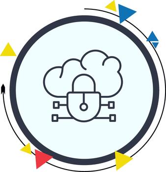 Cloud Encryption Creative Bold Interface Symbol vector