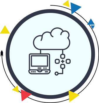 Cloud Computing Network Distinct Modern Flat Graphic Form vector
