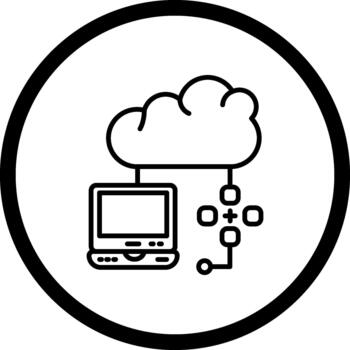Cloud Computing Network Functional Flat Artwork vector