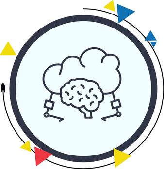 nube máquina aprendizaje creativo negrita interfaz diseño elemento vector