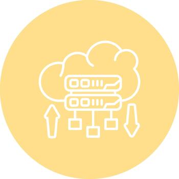 Cloud Big Data Unique Balanced Flat Design Layout vector