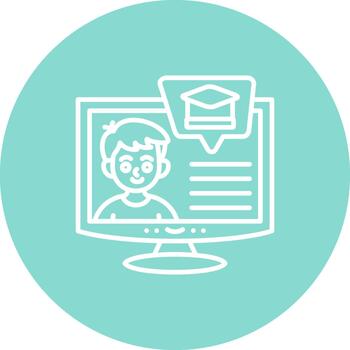 computadora aprendizaje único plano digital interfaz estilo vector