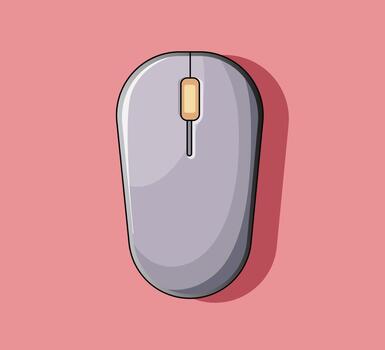 computer mouse icon illustration at solid background vector