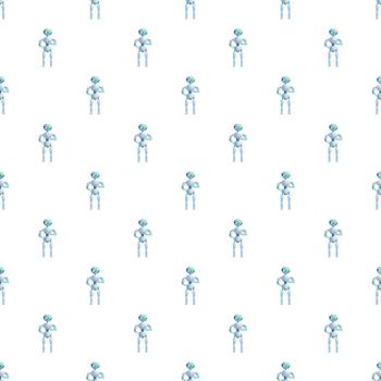 Android robot pattern creating seamless technology background vector