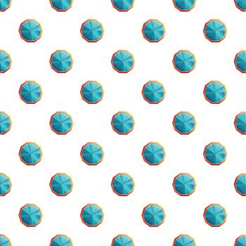 Blue octagonal gem repeating seamless pattern background vector