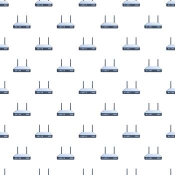 Wireless router devices creating seamless internet connection pattern vector