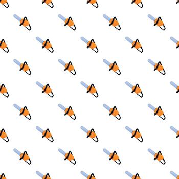 Chainsaw tool creating a seamless pattern design vector
