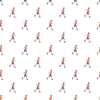 Seamless pattern with man inline skating activity vector