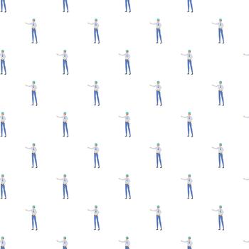 Engineering architect worker pointing seamless pattern background vector