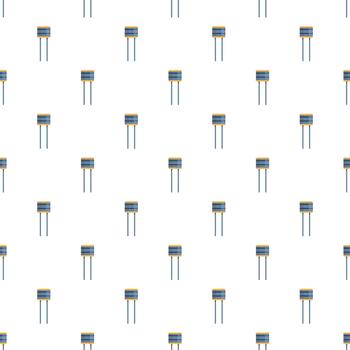 Capacitor electronic component seamless pattern background vector