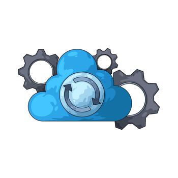 Gear with Cloud Sync vector