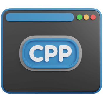 3d render c programação inscrição interface ícone png