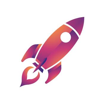 Gradient Rocket Launch vector