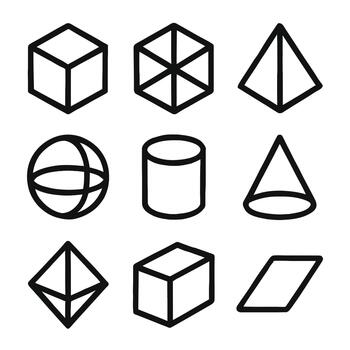 Print Basic Geometry Shapes vector