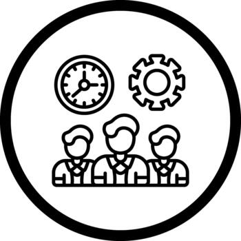 Work Time Functional Flat Artwork vector