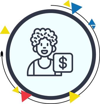 usuario dólar equilibrado suave usuario interfaz diseño vector
