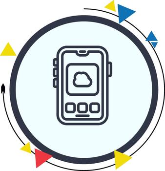 Mobile Cloud Creative Bold Interface Symbol vector