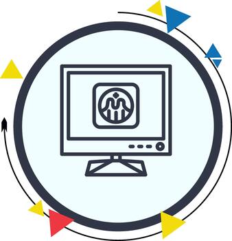 Tv Graph Balanced Sharp Digital Layout vector