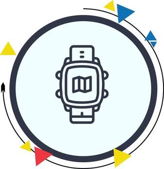 Smart Watch Map Creative Bold Interface Design Element vector