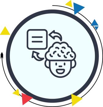 Brain Equal Creative Bold Interface Design Element vector