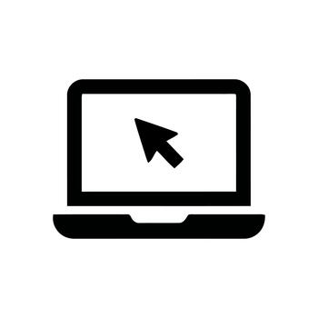 ordenador portátil computadora con un digital cursor puntero en pantalla vector
