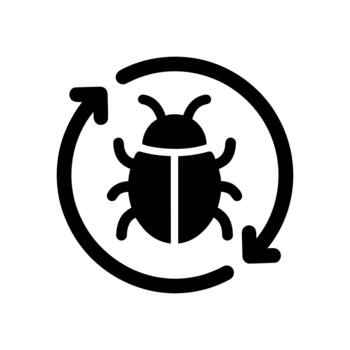 error depurar proceso o software actualizar ciclo icono vector